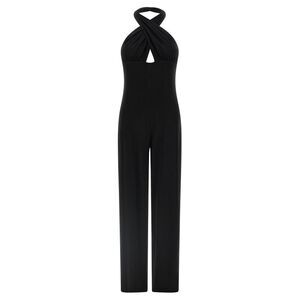 Norma Kamali Women 'Cross Halter Straight Leg' Jumpsuit